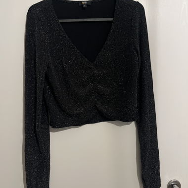 Black Sparkly Crop Top
