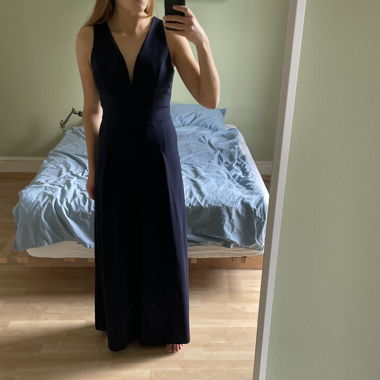 eleganter Wide Leg Jumpsuit, navy blue