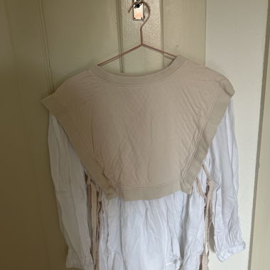 Camicia blusa bianca con maglione corto integrato
