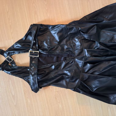 Black Faux Leather Dress