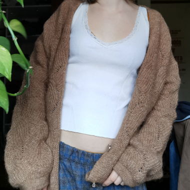 Cardigan marrone in maglia grossa