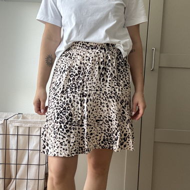 Gonna leopardata con girovita elasticizzato