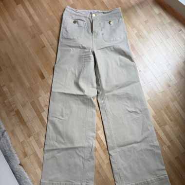 Beige weiter Baumwollhose
