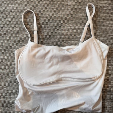 Top corto bianco con bretelle Hollister