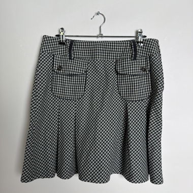 Vila Checked Pleated Skirt