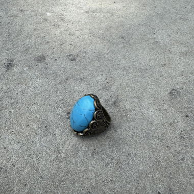 Aquamarine Stone Ring Vintage Statement Jewelry