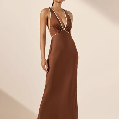 Shona Joy Dress - Chocolate Brown 