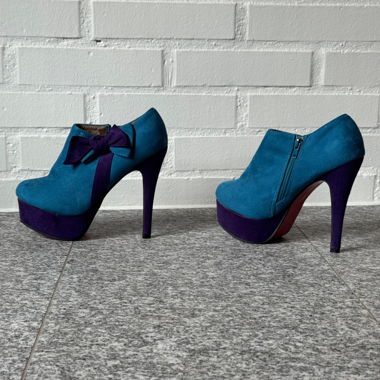 Jennika High Heels Blau/Lila – Gr.40, 14 cm Absatz