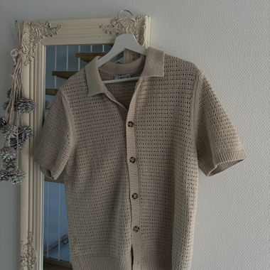 Cardigan en maille manches courtes MANGO beige T. M