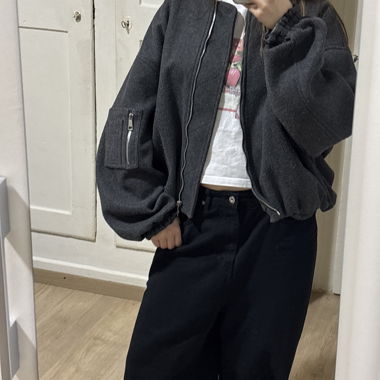 Zara kurze graue Bomberjacke M