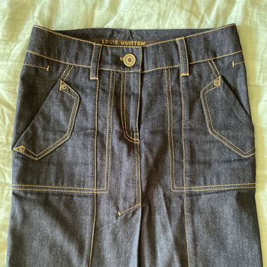 Jupe jean droite Louis Vuitton