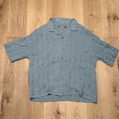 Camicia leggera blu a maniche corte