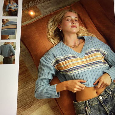 Pull tricot rayé