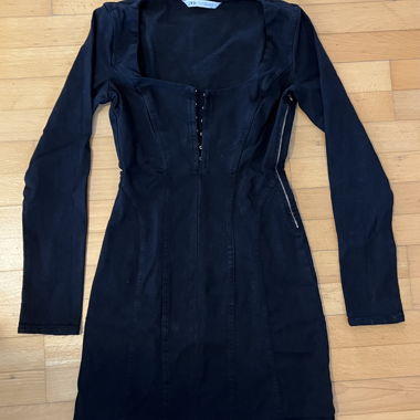 Schwarzes Jeans Zara Minikleid