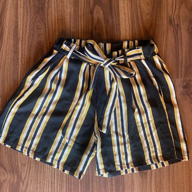 Yellow/white/black striped pants