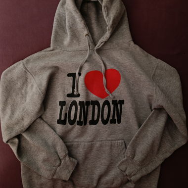 Grey "I Love London" Hoodie