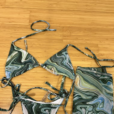 Bikini Taille M Vert Motif