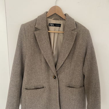 Blazer di lana beige
