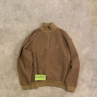 Jacquemus quarter zip fleece brown
