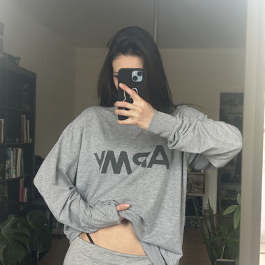 ARMY Oversize manches longues gris chiné military