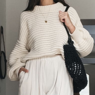 NA NIN cream chunky knit sweater
