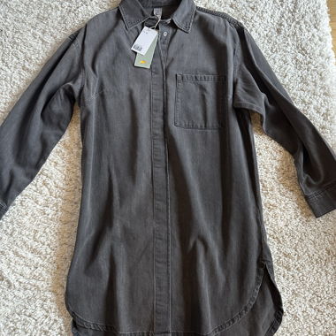 Brand New H&M Dark Grey Denim Dress Size XS