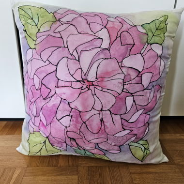 Cuscino decorativo floreale con fodera in seta