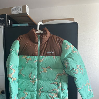 'Golf Wang' Green /  Brown Flame Puffer S