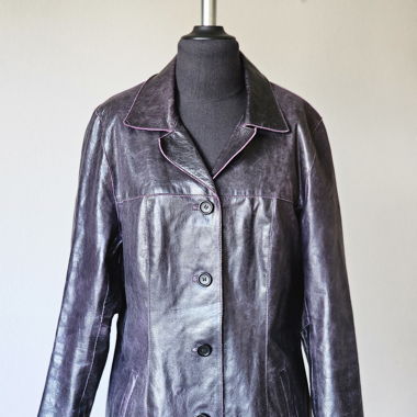 Vintage Lederjacke dunkellila 
