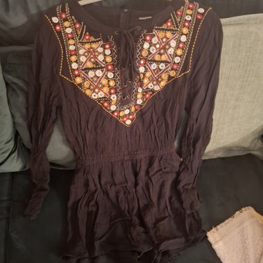 Combishort nero boohoo con ricami, taglia EUR 36