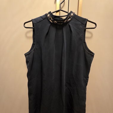 Dark Blue Embellished Blouse