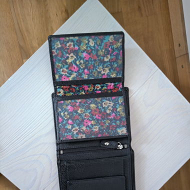 Leder Portemonnaie Schwarz 