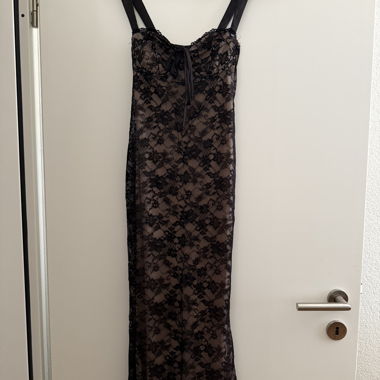 Camicia da notte in pizzo nero
