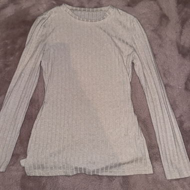 Beige Long-Sleeve T-Shirt