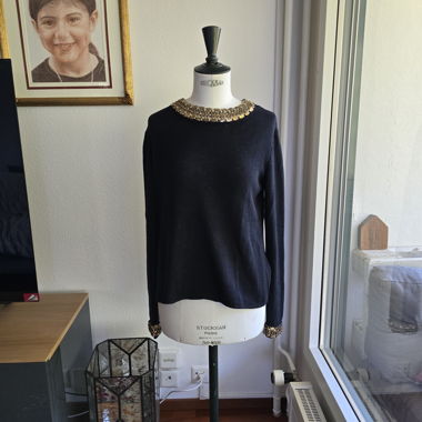 Black Sweater with Gold Details