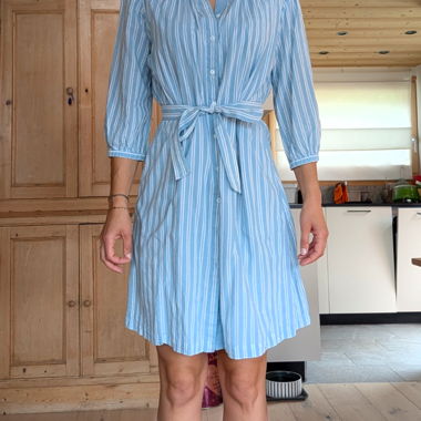 Robe chemise rayée bleue