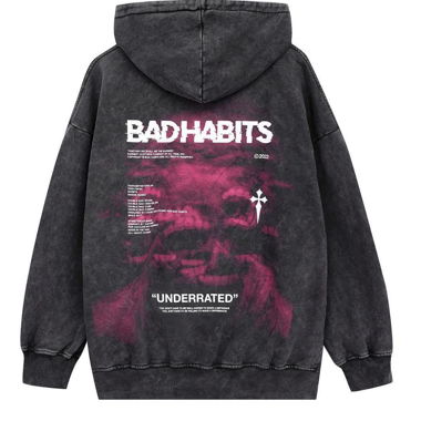Felpa grafica Bad Habits (streetwear vietnamita)