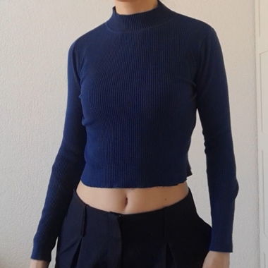 Pull&Bear Maglione blu corto