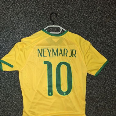 Maillot Domicile Brésil #10 Neymar en Taille L