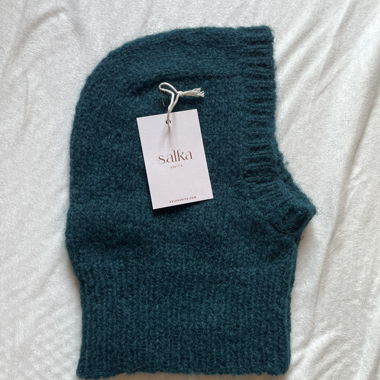 Balaclava aus Alpakawolle, petrol