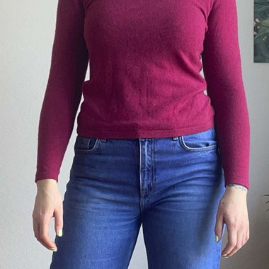 Pinker Strickpullover aus Kaschmir-Seiden-Gemisch