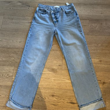 Jeans donna azzurri chiaro con risvolto