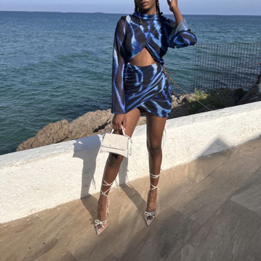 BLUE ABSTRACT PRINT Dress