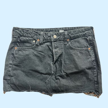 black denim mini skirt 