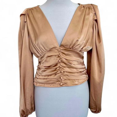 PEACH SATIN TOP