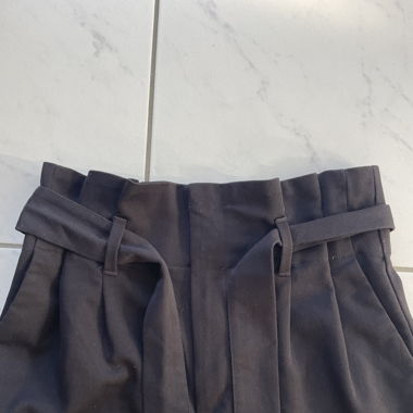 Black paper bag trousers S