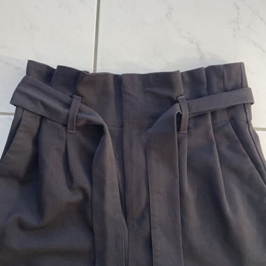 Black paper bag trousers S