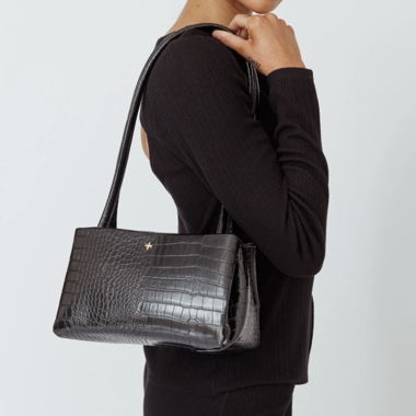Sac à main en cuir noir