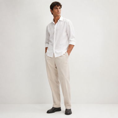 COS Hose aus Twill, tapered, in Beige