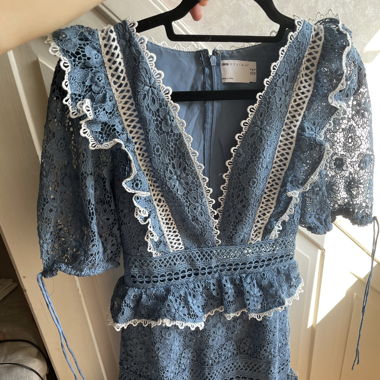 Mini Kleid Hellblau-Weiss